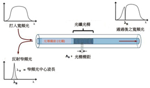 圖4 光纖光柵示意圖(取自維基百科)