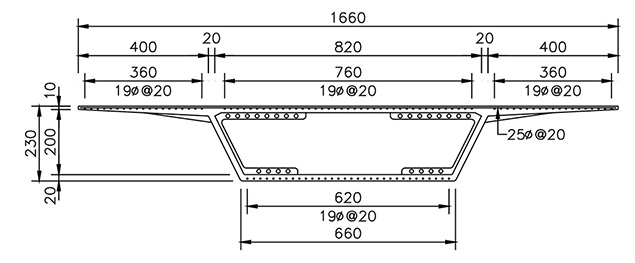 圖4.3預鑄節塊箱型梁斷面圖