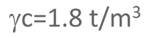 yc=1.8 t/m3