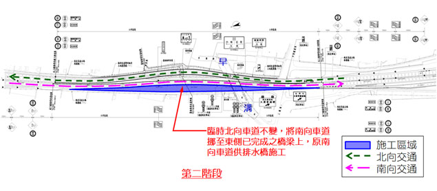 圖5 施工交通維持第二階段示意圖