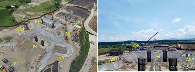 106.07聯絡道P6~P7墩柱,P4~P5基礎,北側匝道AR7橋台施工照片