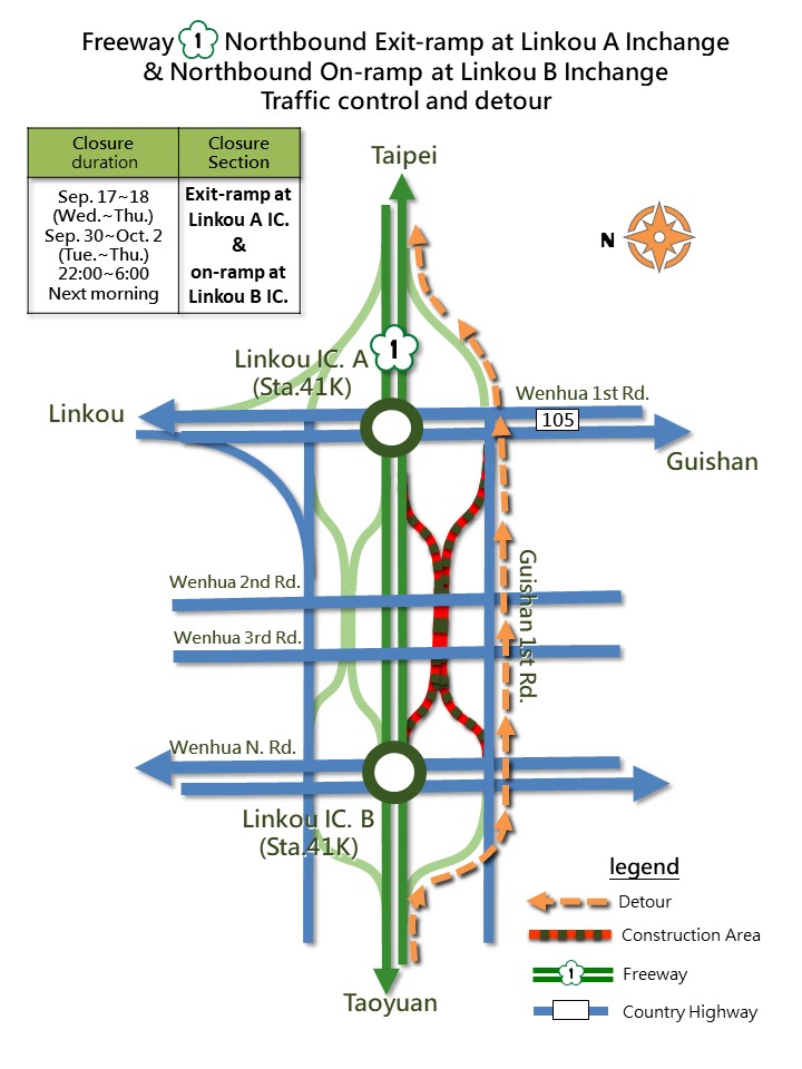 2025-09-17-I104S標-林口A北出至林口B北入道路封閉改道示意圖E