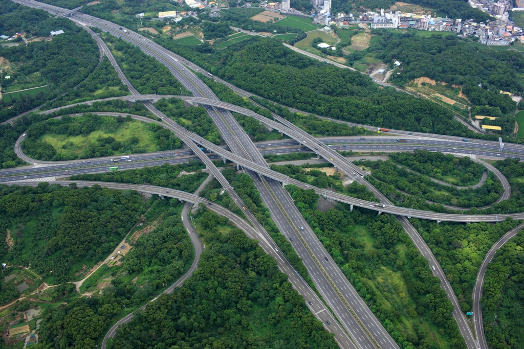 國道一號新竹系統交流道空拍圖