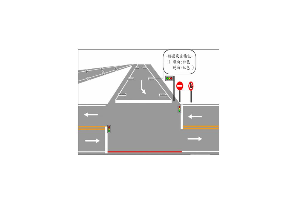國道之交流道出口宣導 (反光路面標記、禁止進入標誌、指向箭頭標線)　