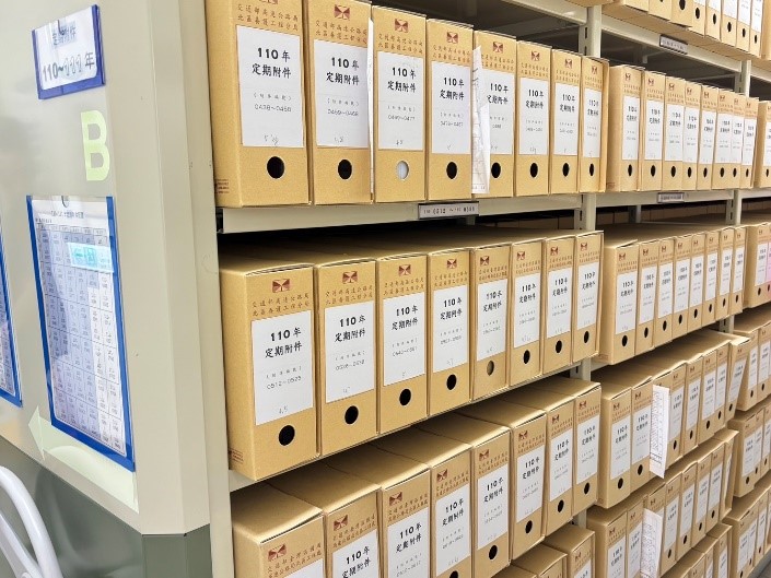 北分局檔案庫房定期附件擺放方式
