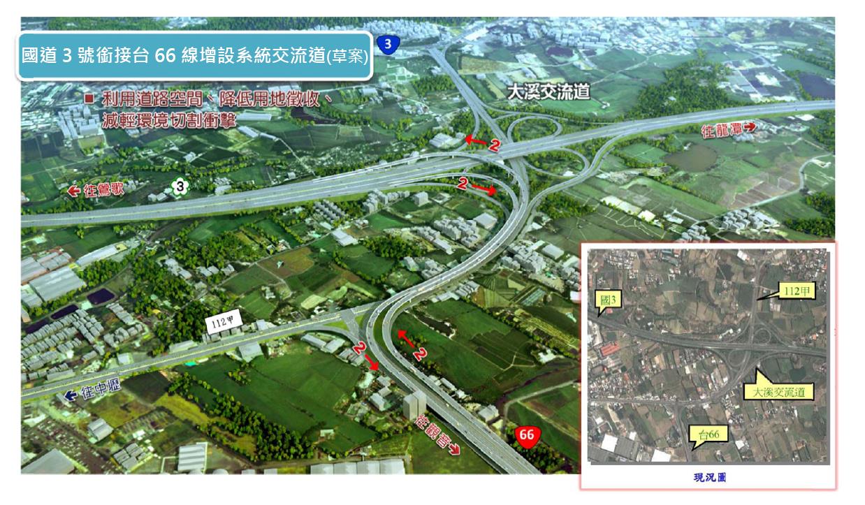 國道3號銜接台66線增設系統交流道工程位置圖