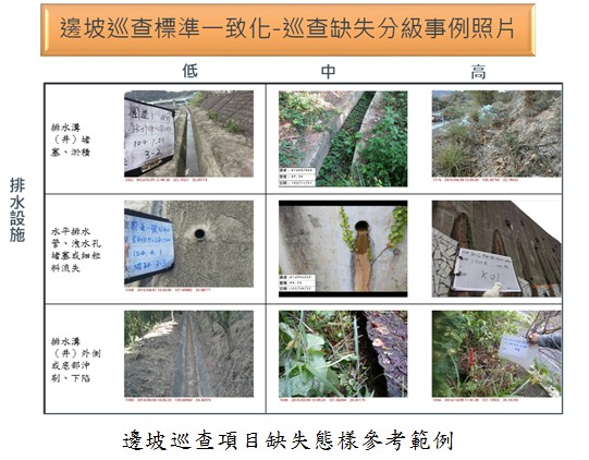 邊坡巡查項目缺失態樣參考範例